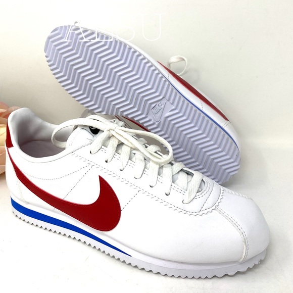 Nike Classic Cortez Leather White Red Blue W AUTHE - Picture 3 of 8